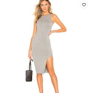 Superdown Chanse Slit Midi Dress Heather Grey